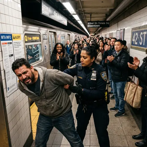 Subway Hero: Officer Apprehends Thief in Action