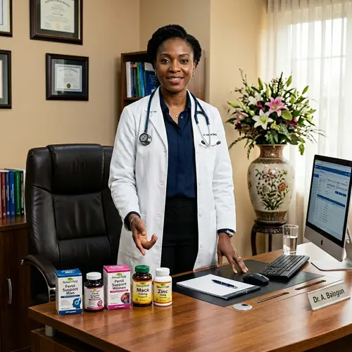 Confident Nigerian Woman in Modern Hospital Office
