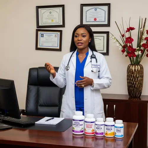 Confident Nigerian Woman in Modern Hospital Office