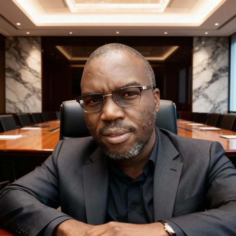 Executive Headshot of Chief Officer in Charcoal Suit