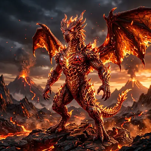 Imaginative Fire Dragon with Sharingan Eyes