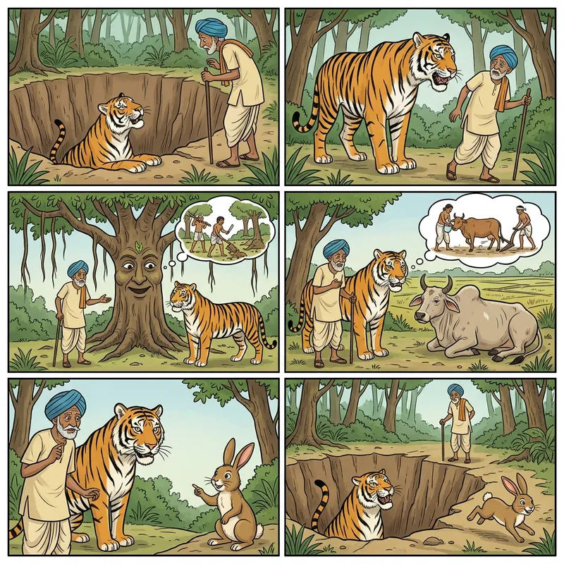 The Tiger's Deceitful Plea for Help