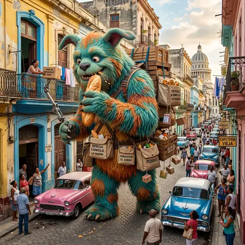 Gigantic Creature Roaming Cuba Streets | Home Delivery