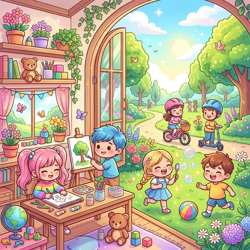 Charming Chibi Kids Coloring Book Cover Art