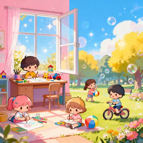 Charming Chibi Kids Coloring Book Cover Art