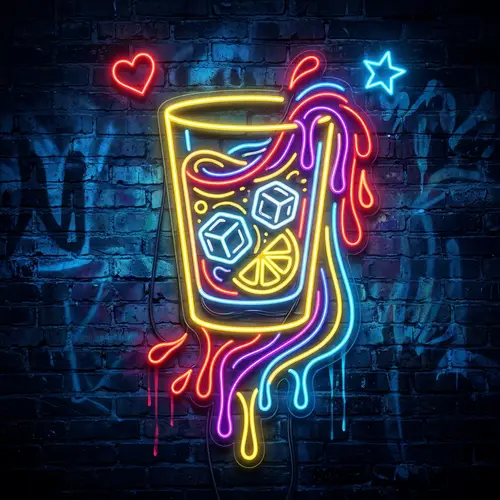 Modern Neon Bar Logo Design for Nightlife
