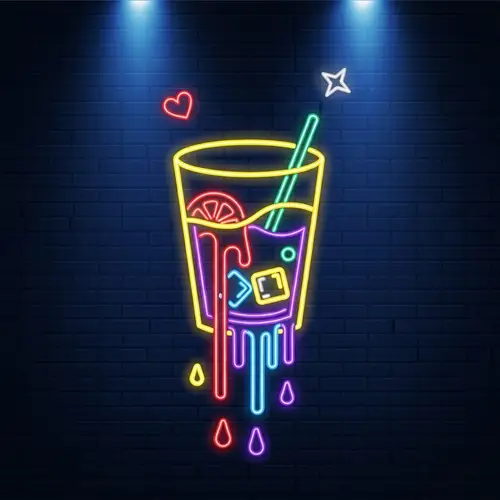 Modern Neon Bar Logo Design for Nightlife