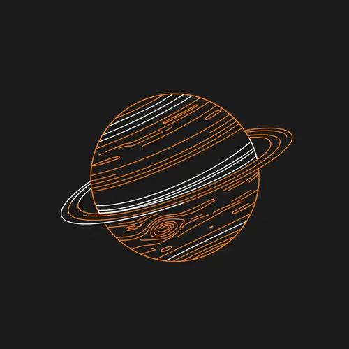 Minimalist Jupiter Planet Icon