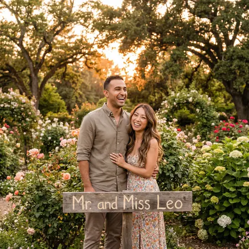 Romantic Couple of Mr Leo & Miss Leo in Colorful Garden