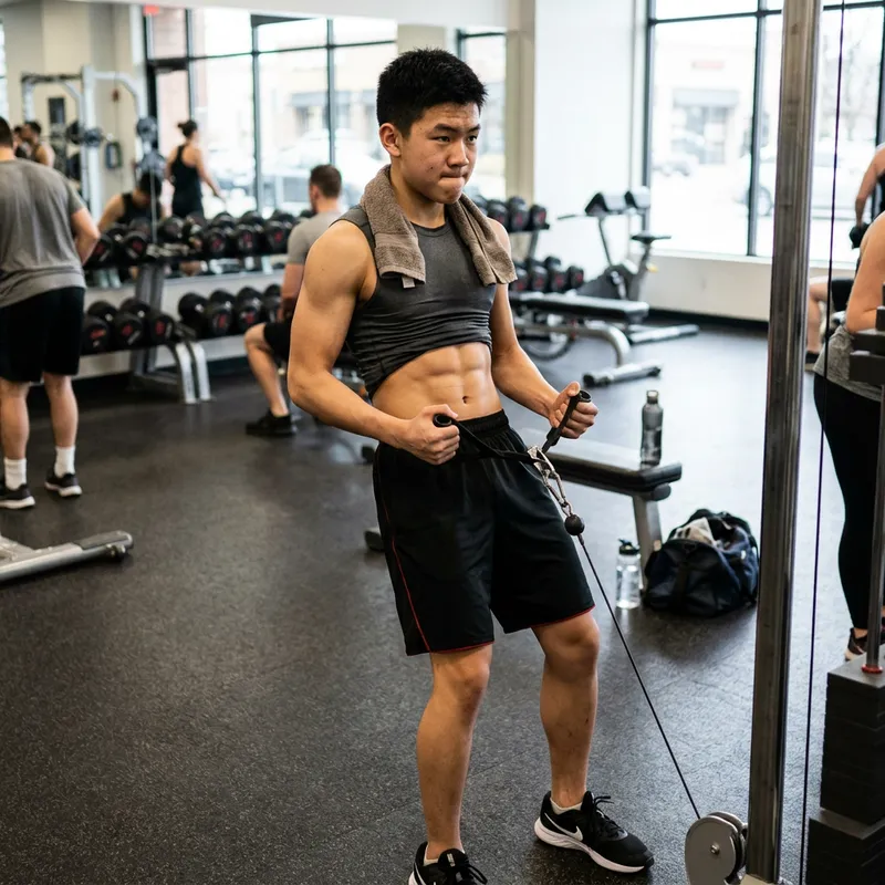 Boy with Eight-Pack Abs - Fit Asian Teenager | Gym Ready
