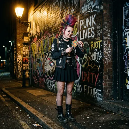 Punk Style Teen Girl with Skater Skirt | Urban Fashion Shot