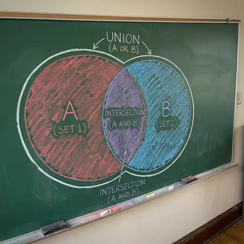 Logical Union and Intersection Visualized on Venn Diagram