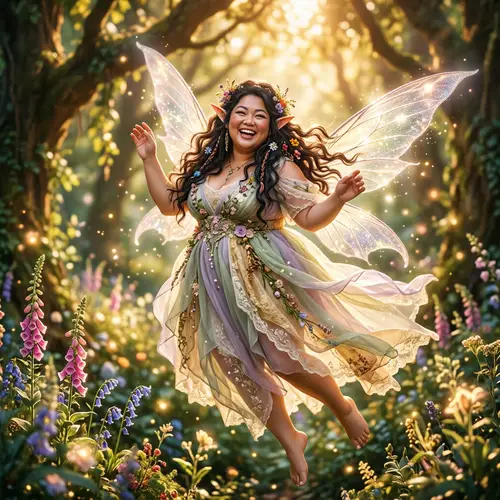 Plump Asian Fairy Elf | Ethereal Long-Haired Chubbygirl