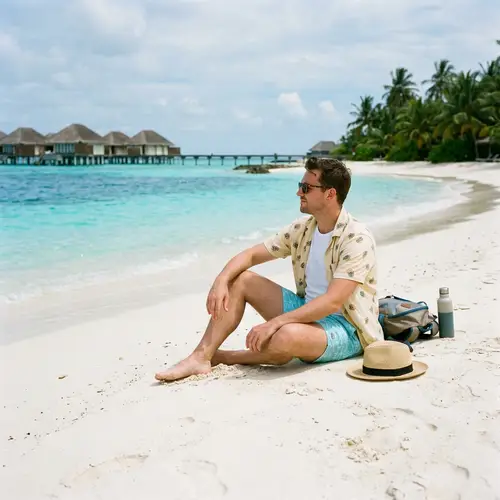 Relaxing on the Beach in Maldives