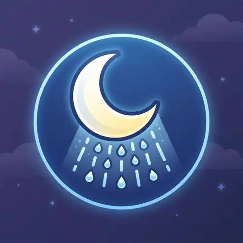 Moon Shower Icon - Elegant Night Sky Design