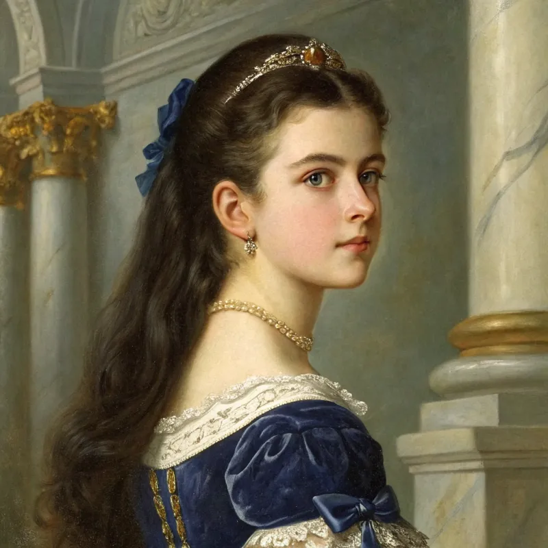 Elegant 1888 Portrait of a Young Duchess