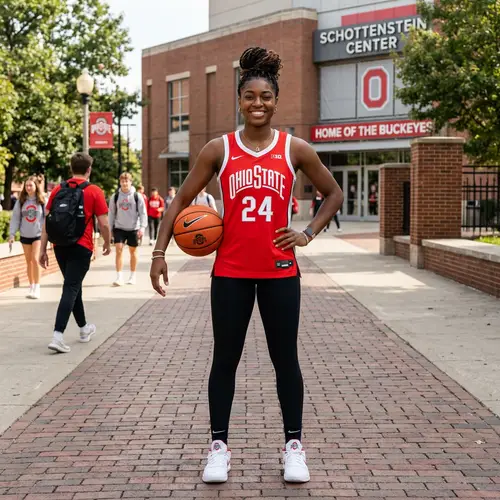 Stunning Urban African American Woman in OSU Jersey