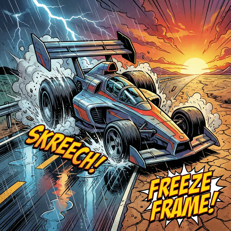 Dynamic Futuristic Car | Vibrant Cartoon Style Art Dynamic Futuristic Car | Vibrant Cartoon Style Art