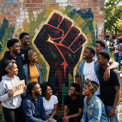Empowerment Through Unity: Black Power Symbol Art
