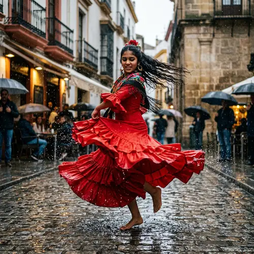 Flamenco Dance in the Rain: A Captivating Moment