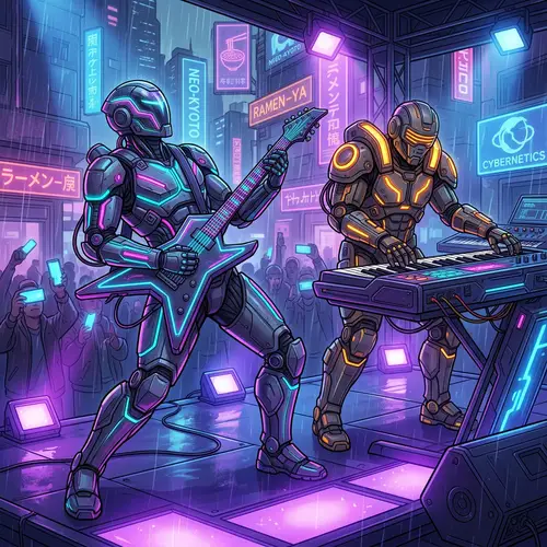 Daft Punk Sekiro Cosplay: Vibrant Neon Cyberpunk Duo