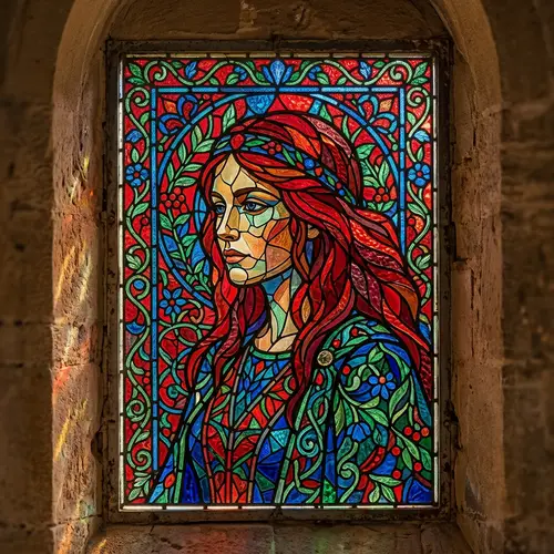 Colorful Stained Glass Portrait Art