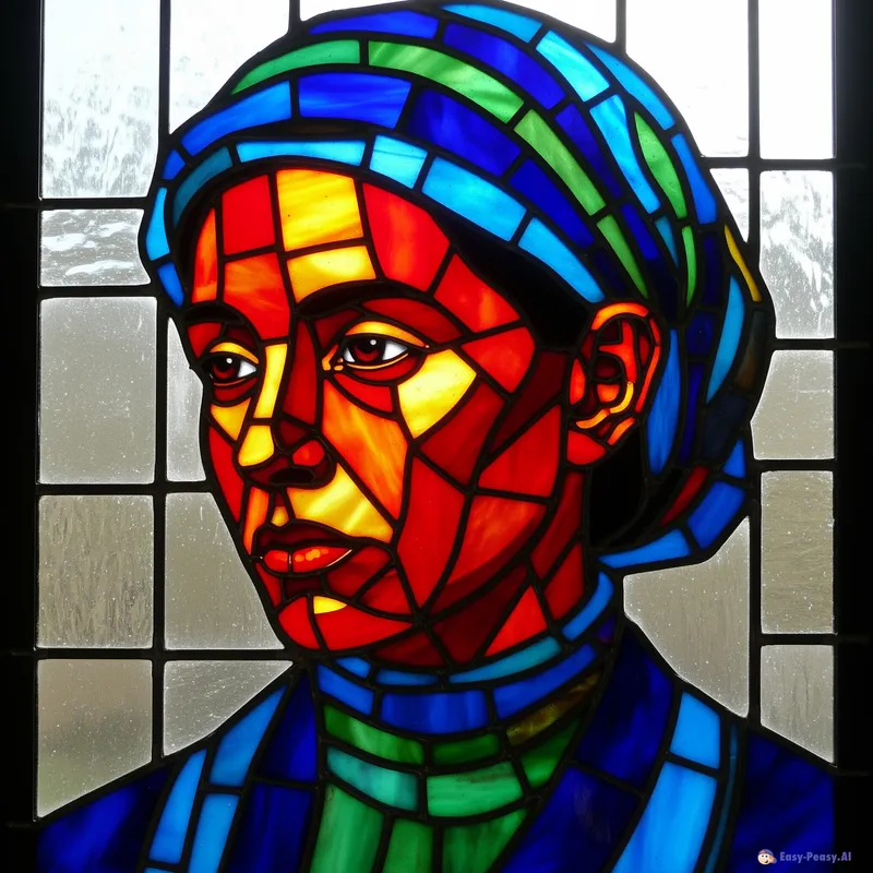 Colorful Stained Glass Portrait Art