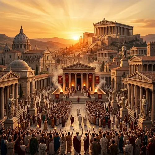 Surreal Roman & Greek Empire Revelation | Amber Sunset View