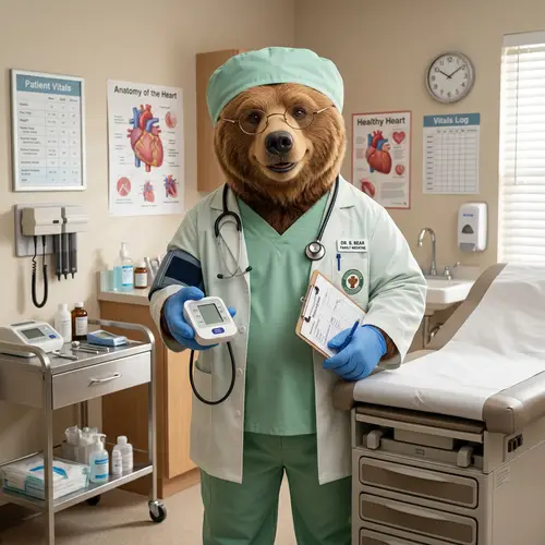 Caring Bear Doctor Ready for Your Check-Up