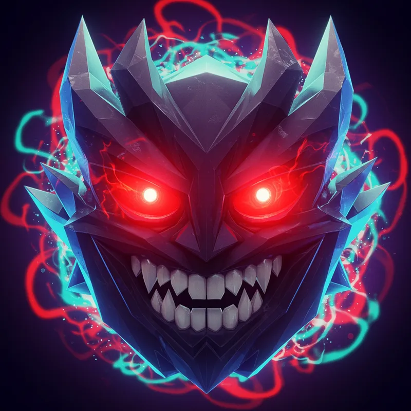 Hard Demon Face - Geometry Dash Art