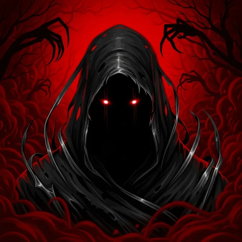 Mysterious Cloaked Figure - Horror Art Illustration