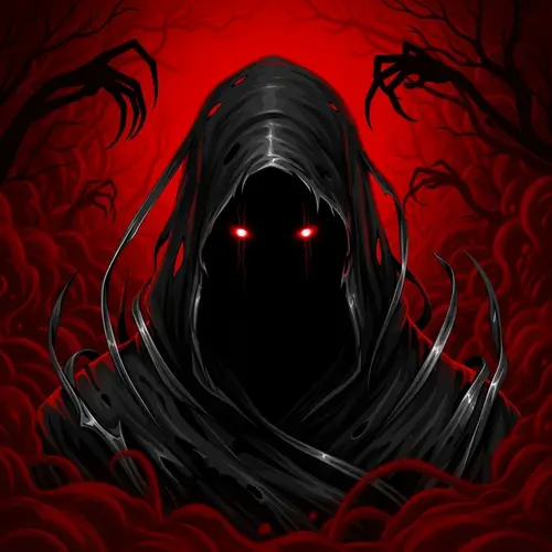 Mysterious Cloaked Figure - Horror Art Illustration