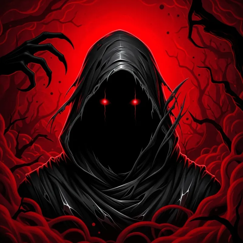 Terrifying Hooded Character Illustration
