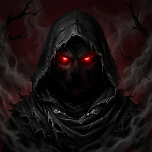 Mysterious Cloaked Figure - Horror Art Illustration