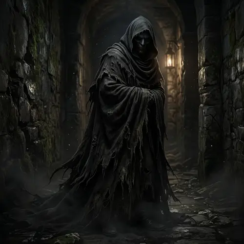Terrifying Hooded Character Illustration