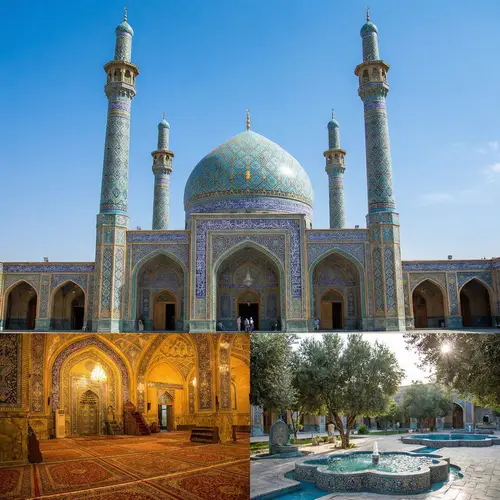 Intricately Designed Islamic Mosque | Cerulean Sky & Geometric Patterns