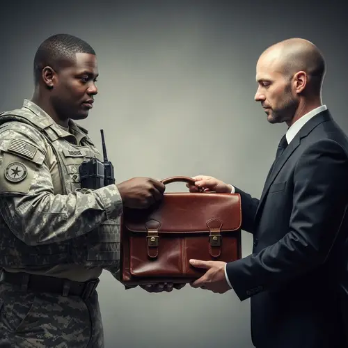 Military Briefcase Full of Money Transfer