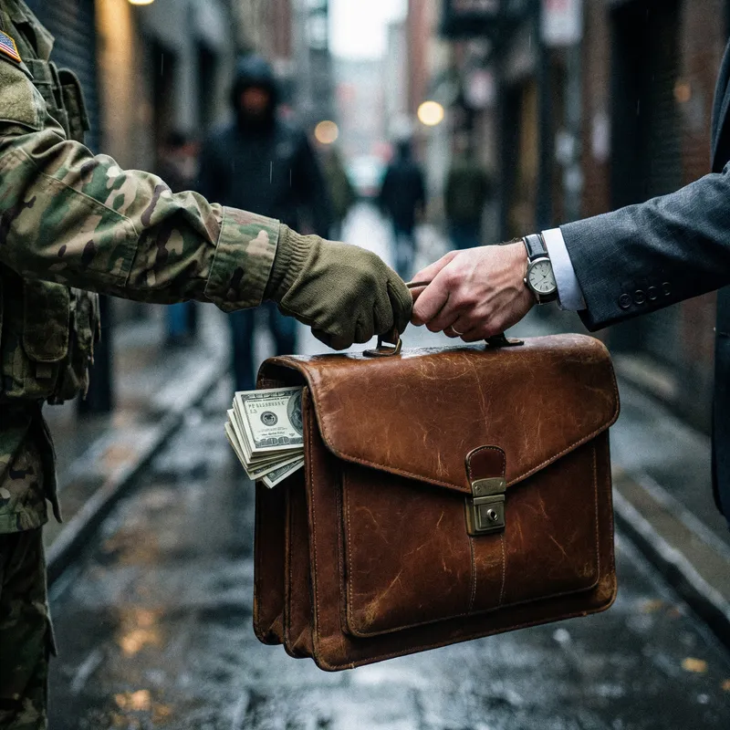 Military Briefcase Full of Money Transfer
