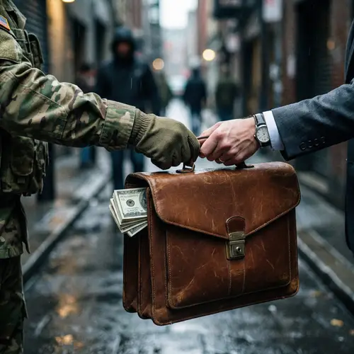 Military Briefcase Full of Money Transfer