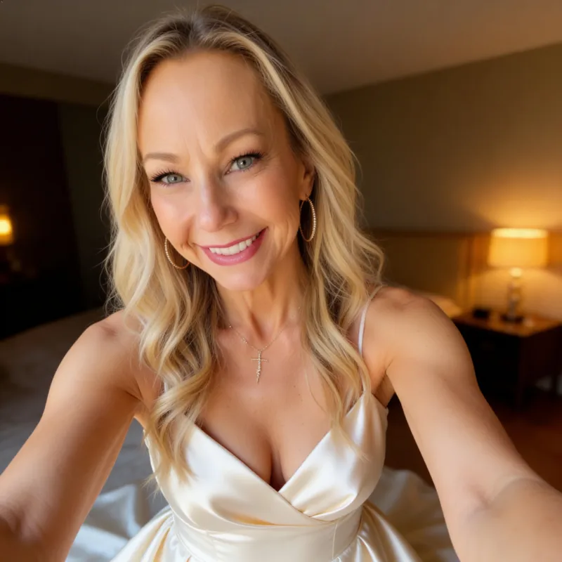 Classic Wedding Elegance: Silk Dress & Joyful Moments