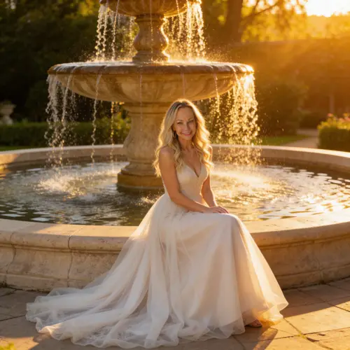 Ethereal Wedding Fountain Photography