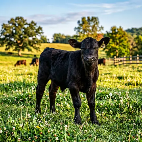 Confident Black Calf with a Smile