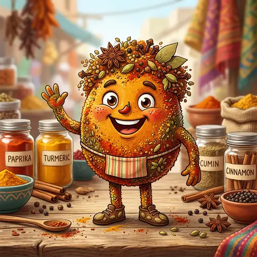 Fun Spice Character Design with Arms and Smile