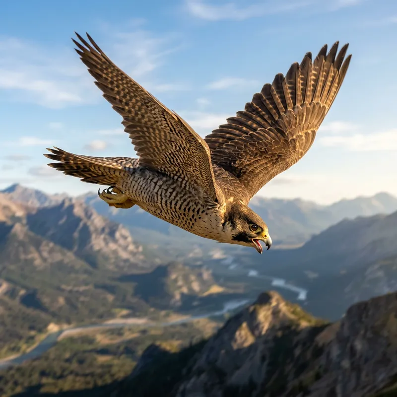 Majestic Falcon in Mid-Flight | Stunning Image of a Noble Predator