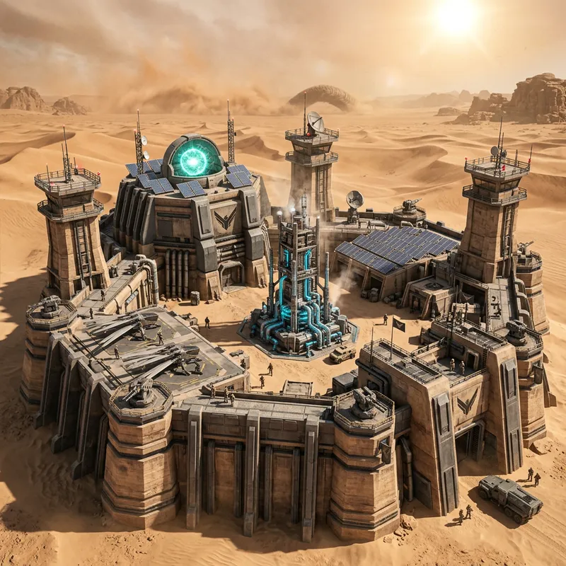 Atreides Military Base Concept from Dune: Awakening Atreides Military Base Concept from Dune: Awakening