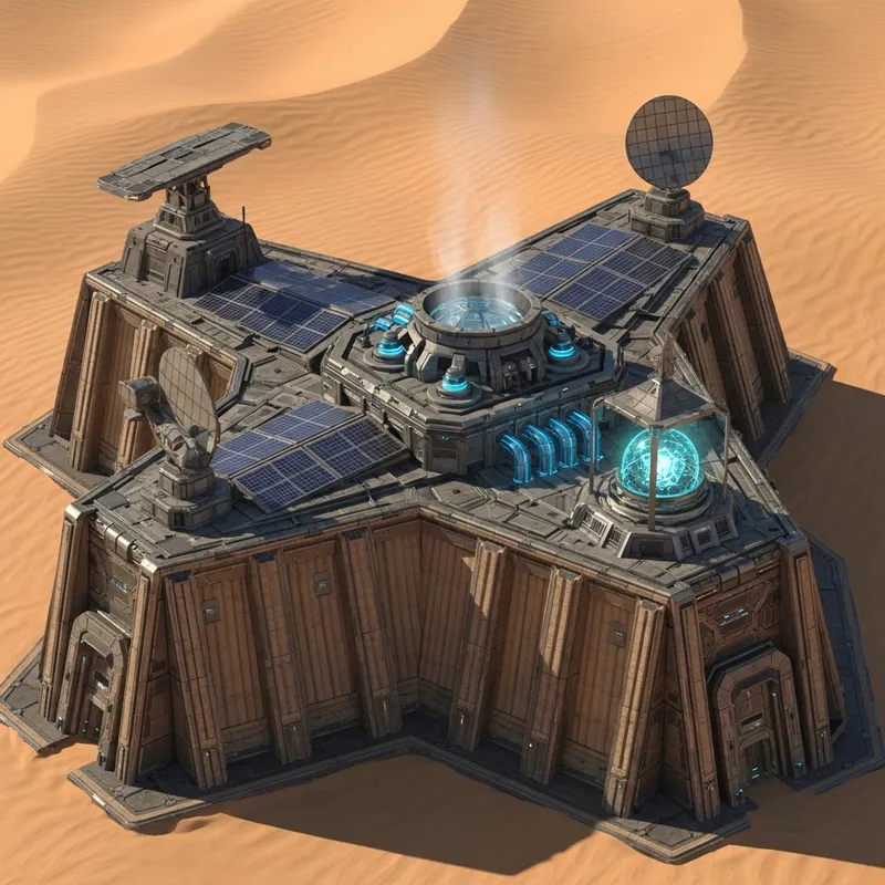 Atreides Military Base Concept from Dune: Awakening