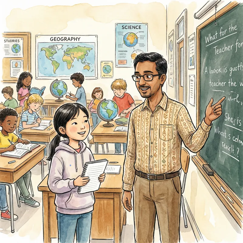 Multicultural Classroom Interaction: Male Teacher Talking to Student