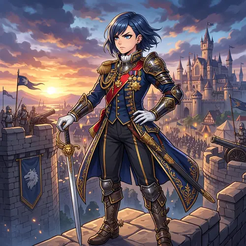 Anime Character with Napoleon Uniform Design