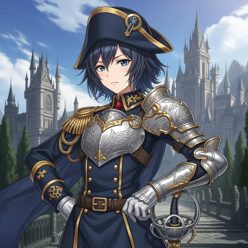 Anime Character with Napoleon Uniform Design Anime Character with Napoleon Uniform Design
