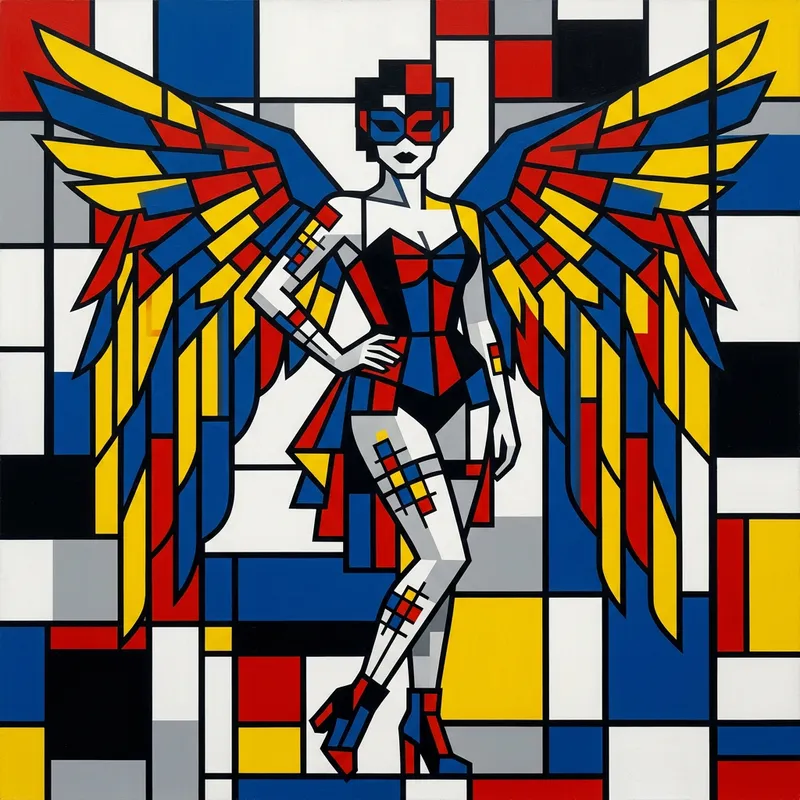 Gothic Burlesque Pixie Art | De Stijl Inspired